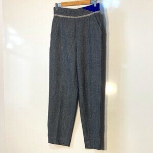 Gianni Versace Vintage SZ 6 (42) 80's Gray tweed wool pants Blue trim old money